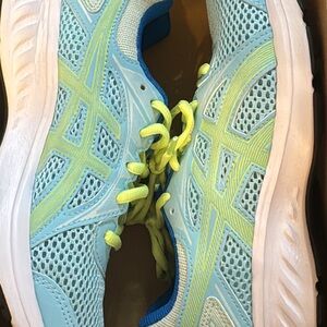 Asics Light Blue and Yellow Women's Sneakers